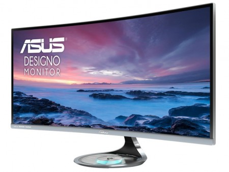 ASUS、Qi充電スタンド搭載の34インチ曲面液晶ディスプレイ「MX34VQ」