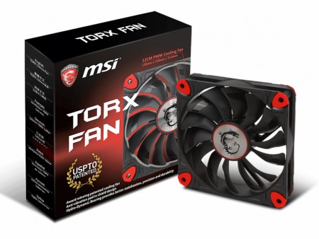 MSI、VGAクーラーの技術を応用した高風量・静音120mm汎用ファン「TORX FAN」