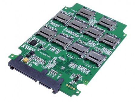 最大10枚のmicroSDカードでSATA SSDを作れる変換アダプタが上海問屋から