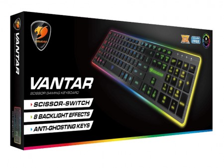 8色バックライト搭載のスリムゲーミングキーボード「COUGAR VANTAR Gaming Keyboard」