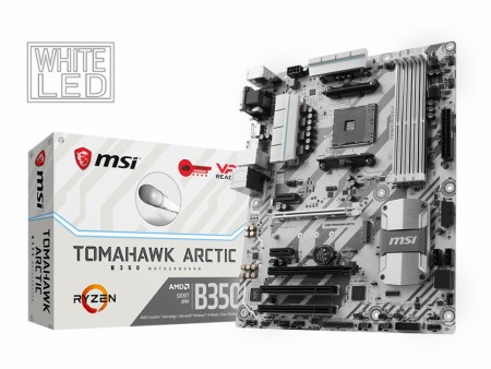 MSI、AMD B350チップ採用の白迷彩ゲーミングマザー「B350 TOMAHAWK ARCTIC」など2種