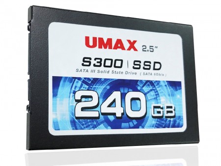 TLC NAND採用のSATA3.0 SSD、UMAX「SSD S300」シリーズにブラックモデル登場