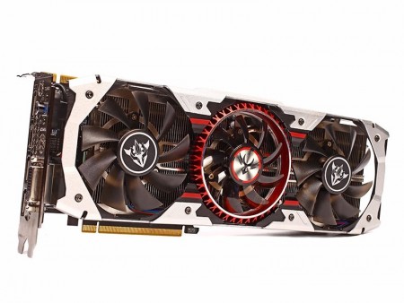 OCスイッチと3連装ファンの大型“Silver Shark”クーラー搭載。Colorful「iGame GTX1080Ti Vulcan AD」