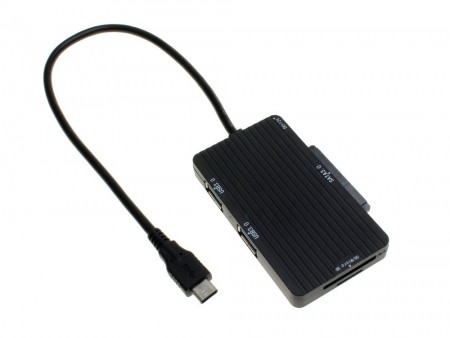USBハブとカードリーダ機能を搭載するUSB3.0 Type-C対応SATA変換アダプタが上海問屋から