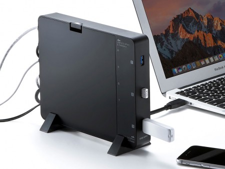 デスク周り収納アイテムの秀作。サンワサプライのケーブル収納BOX付き7ポートUSBハブ