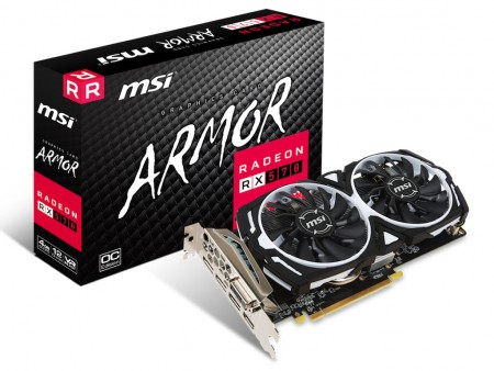 VGAクーラーに「ARMOR 2X」を採用したOCモデル、MSI「Radeon RX 570 ARMOR 4G OC」