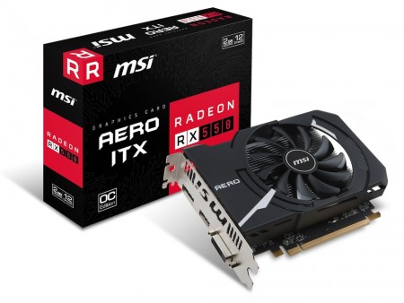 MSI、全長155mmのRadeon RX 550 OCモデル「Radeon RX 550 AERO ITX 2G OC」発売