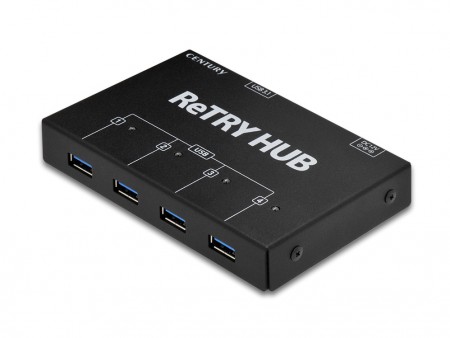 USB機器のトラブルを自動的に解消する4ポートハブ、センチュリー「USB ReTRYHUB」4月下旬発売