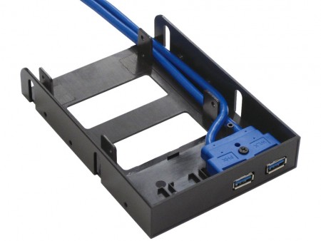 SSD 2台用マウンタ機能付きのUSB3.0フロントパネル、アイネックス「PF-006」