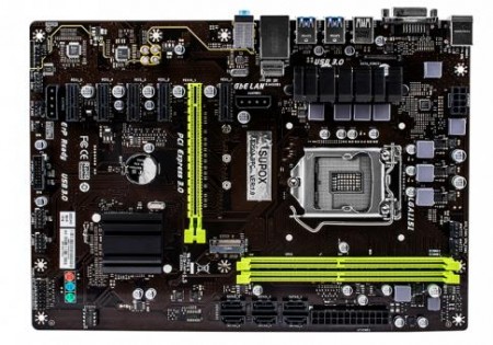 PCIeスロット6本のBitCoin採掘向けB250マザーボード、EPoX「B250A-BTC」