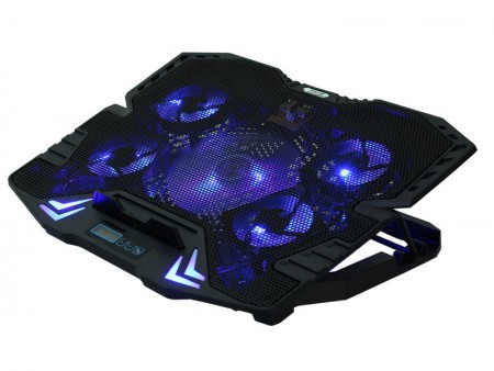 6段階の風量調節機能付き。5基のファンで冷やすノートPCクーラーが上海問屋から