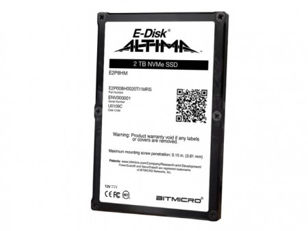 BiTMICRO、書込耐性16.76 PBWのNVMe U.2 SSD「E-Disk Altima II」シリーズ