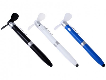 いつでもどこでも涼める、扇風機付きタッチペン＆ボールペンが上海問屋から発売