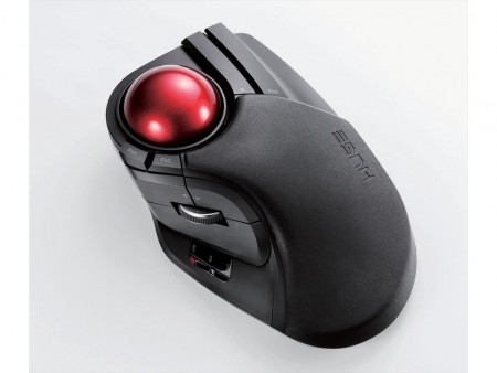 負担を軽減するパームレスト付きの大玉ワイヤレストラックボール、エレコム「M-HT1DRBK」近く発売