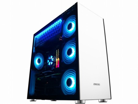 両サイド強化ガラスのシースルーミドルタワーPCケース、JONSBO「C4」シリーズ