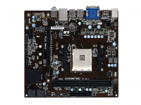 220×205mmのコンパクトなRyzen対応MicroATXマザーボード、ECS「A320AM4-M3D」