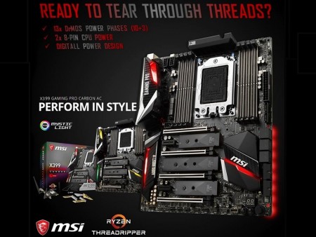 MSI、Ryzen Threadripperに対応するX399マザー「X399 GAMING PRO CARBON AC」を先行公開