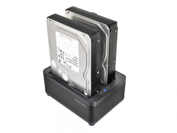 2台のHDD/SSDを搭載できるクローン対応クレードル、センチュリー「裸族のお立ち台TWIN」