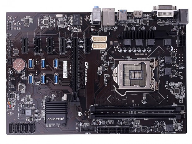 PCIe×6/UPCIE×6。VGA 12枚対応のマイニングマザーボード、Colorful「C.B250A-BTC V20」
