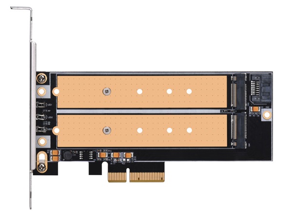 放熱用の金メッキレーンを備えるデュアルM.2変換カード、SilverStone「ECM22」