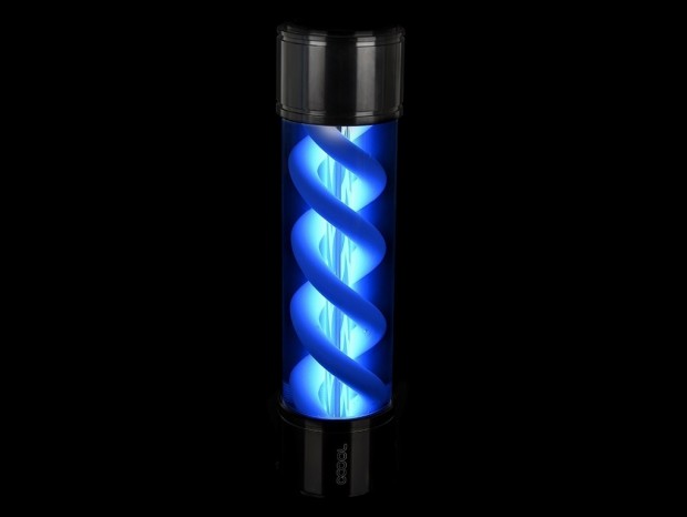 二重螺旋デザインのリザーバータンク、Alphacool「Eisbecher Helix」シリーズ