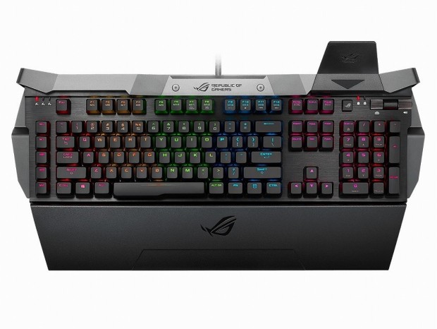 ASUS、アルミ天板を採用した大型ゲーミングキーボードのRGB版「ROG Horus GK2000 RGB」