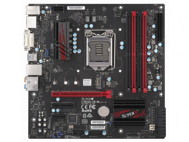 SuperO、常時稼働向け高耐久MicroATXマザーボード「C7B250-CB-ML」発売
