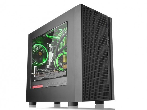 フロントオールメッシュのミニタワーPCケース、Thermaltake「Versa H18」