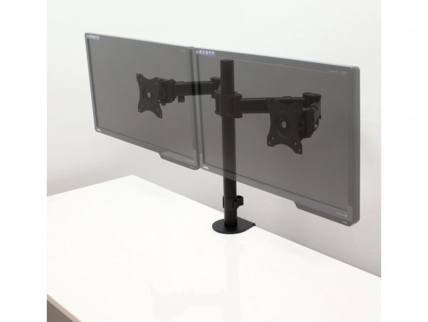 3関節で27インチ2枚を並べる、デュアルモニターアームが上海問屋から