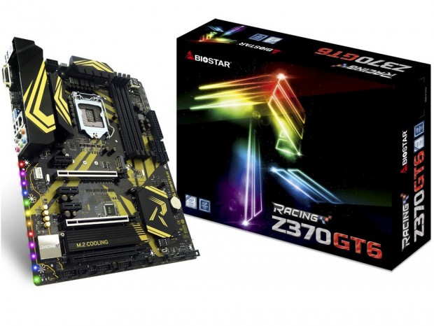 ゴールドラインをあしらったCoffee Lake対応ゲーミングマザー、BIOSTAR「Z370GT6」