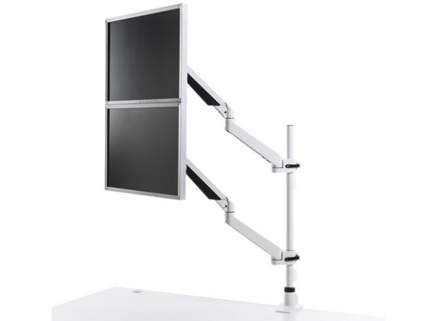 液晶を上下に設置できるデュアルモニタアーム、サンワサプライ「CR-LA1303W」発売