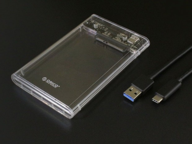 上海問屋、オールクリアボディのUSB3.1 Gen.2対応2.5インチケース発売