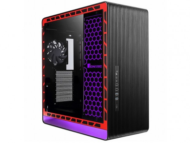 5.5mm厚のアルミニウムパネルと強化ガラス採用ミドルタワー、JONSBO「UMX5」