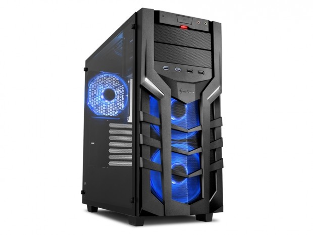 RGB LEDファンと強化ガラスサイドのミドルタワー、SHARKOON「DG7000-G RGB」