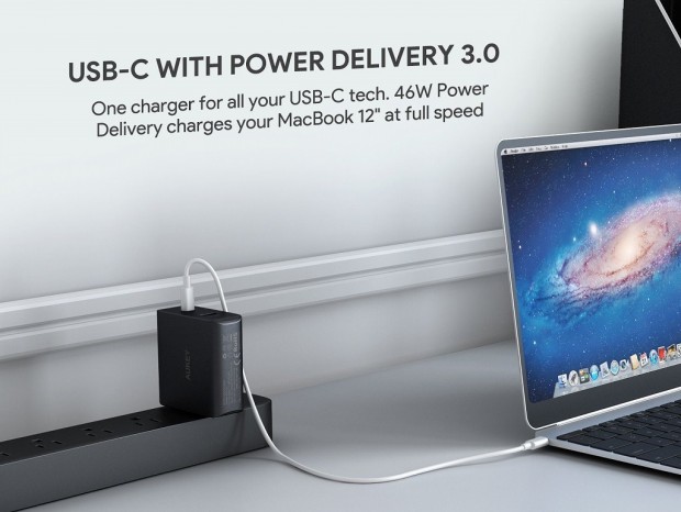 MacBookの充電もできるUSB Type-C PD対応ACアダプタ、AUKEY「PA-Y10」