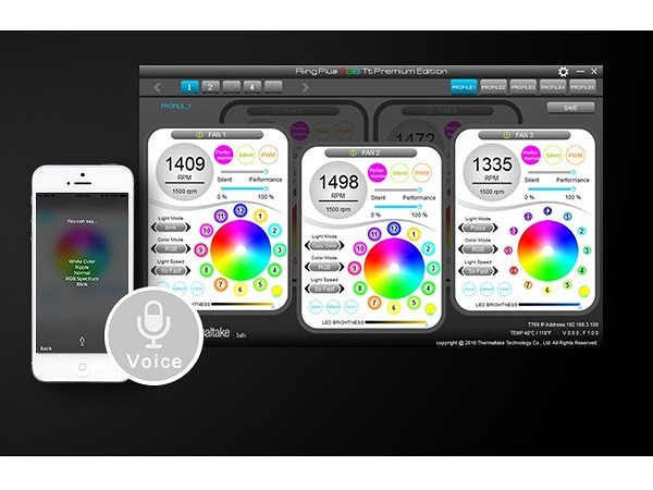 Thermaltake、ラジエター向けRGB LEDファンに音声コントロール機能を追加