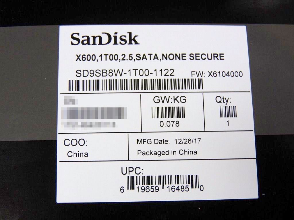 64層 3D NAND採用のSanDisk「X600 SATA SSD」シリーズ発売開始