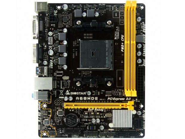 幅170mmのSocket FM2+対応コンパクトMicroATXマザー、BIOSTAR「A68MDE 」