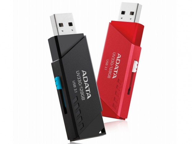 キャップがいらないスライド式USBメモリ、ADATA「UV330/230」近日発売