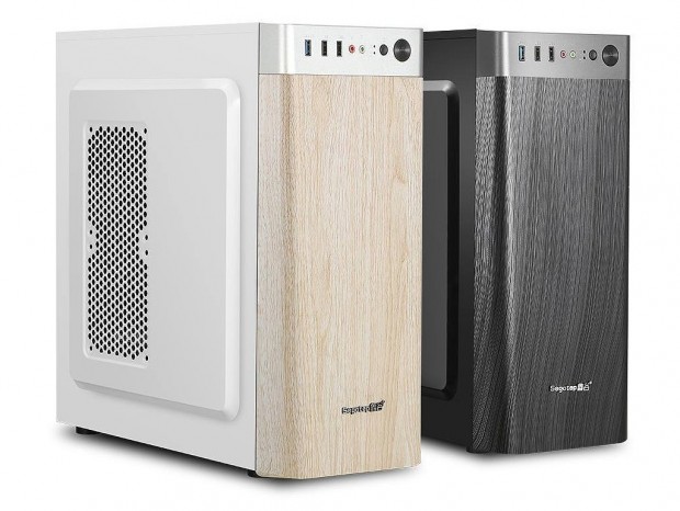 木目調フロントパネルのミドルタワーPCケース、Segotep「Harmony-W」