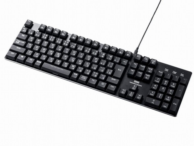 サンワダイレクト、ロープロスイッチ採用のスリムメカニカルキーボード発売