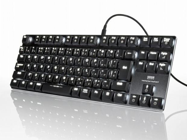 サンワダイレクト、ロープロスイッチ採用のスリムメカニカルキーボード発売