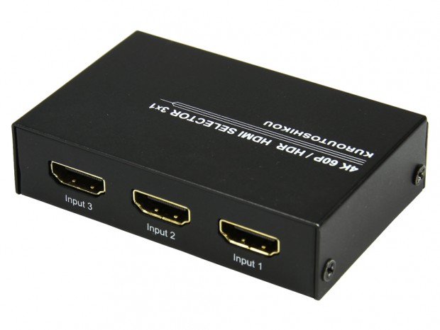 玄人志向、リモコン付属の4K 60P/HDR映像信号対応HDMIセレクター
