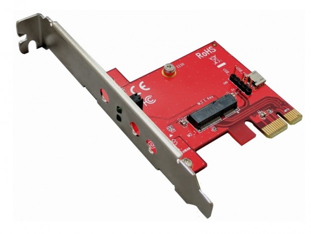 ワイヤレスM.2カードをデスクトップPCで使える、Addonics「PCIe M2 E-key adapter」