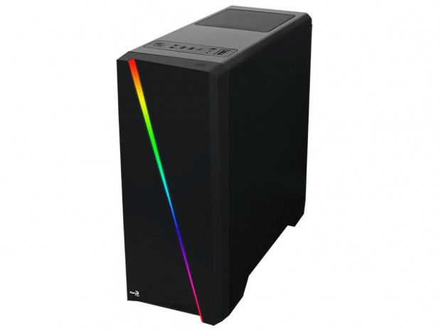 バックスラッシュLEDデザインのミドルタワーPCケース、Aerocool「Cylon」