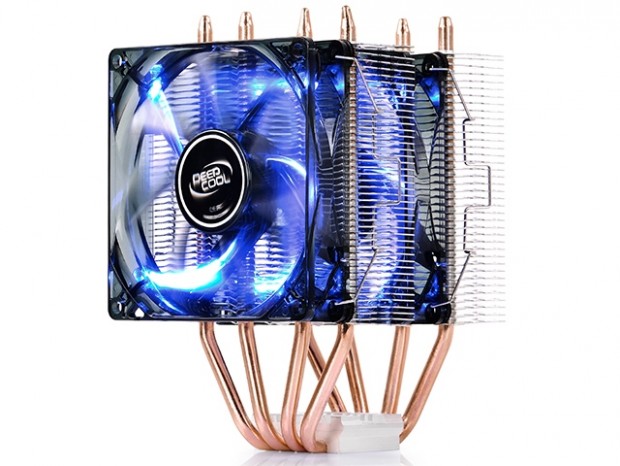 92mm LEDファンを2基搭載するツインタワーサイドフロー、Deepcool「FROSTWIN LED」