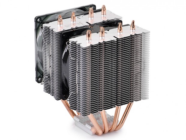 92mm LEDファンを2基搭載するツインタワーサイドフロー、Deepcool「FROSTWIN LED」