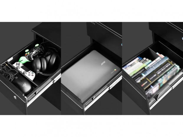 Bauhutte、ヘッドセットやゲームパッド収納に向くスリムサイドワゴン