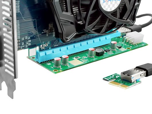 エアリア、電源を強化したPCIe（x1）-（x16）変換アダプタ「OTONAWAZA PUMP UP」