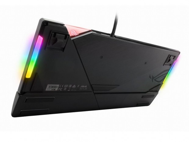 光るアクリルパーツを備えたCherry MX RGB搭載キーボード、ASUS「ROG Strix Flare」